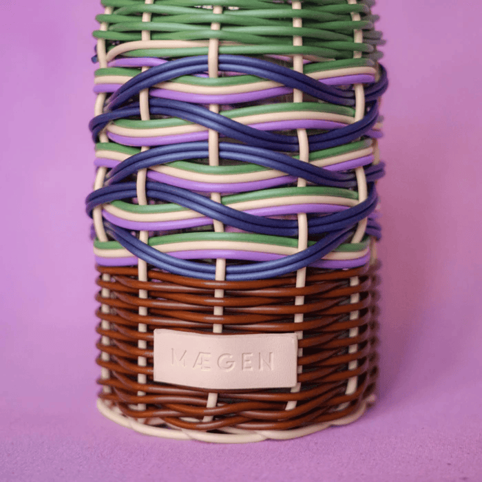 Woven Oil Pourer - Green & Brown
