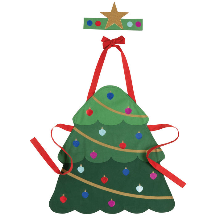 Xmas Tree Christmas Kid's Apron and Hat Set