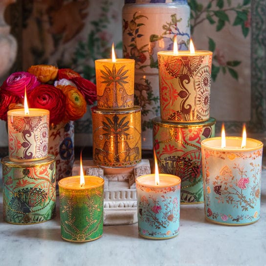 Zagara candle burning with candles in the Ortigia Sicilia range.