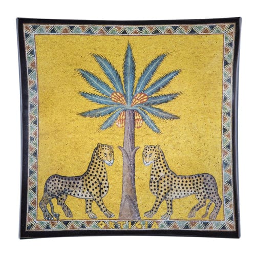 Exotic Sicilian themed glass soap plate.